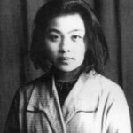 Black and white photo of Chinese author Ding Ling.