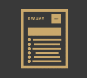 Graphic image of a resume outline.
