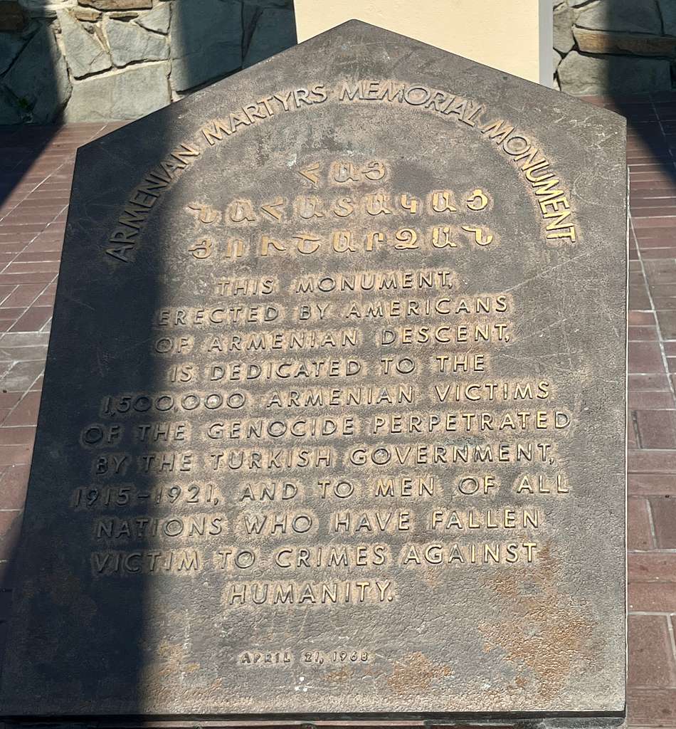 Montebello Genocide Memorial, July 2023 (main plaque)
